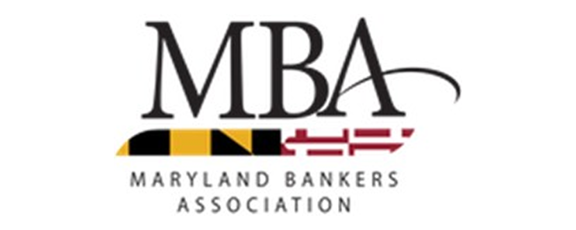 Logo of the Maryland Bankers Association with text and a red bridge design.